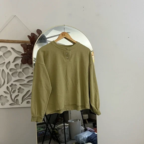 Madewell Olive Green Crew Sweatshirt - Picture 3 of 5